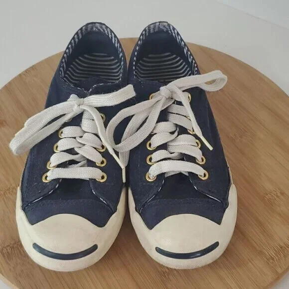 Converse Jack Purcell Classic Canvas Sneaker Blue Women's Size 7 - Picture 2 of 4